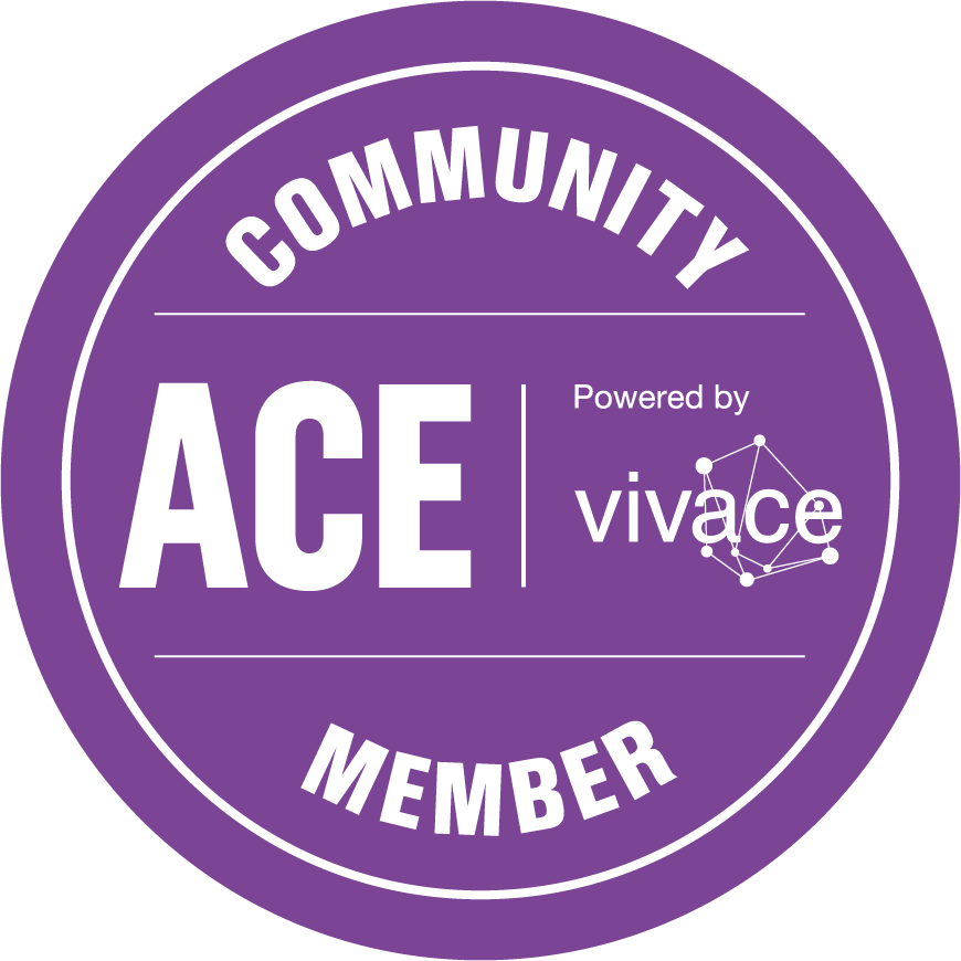 A sticker naming Surevine as a community member of Ace powered by Vivace.